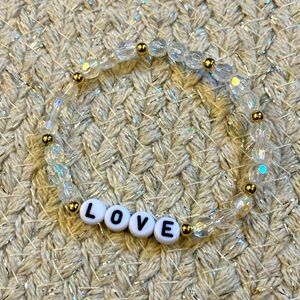 New Super Cute Iridescent Clear Love Bracelet